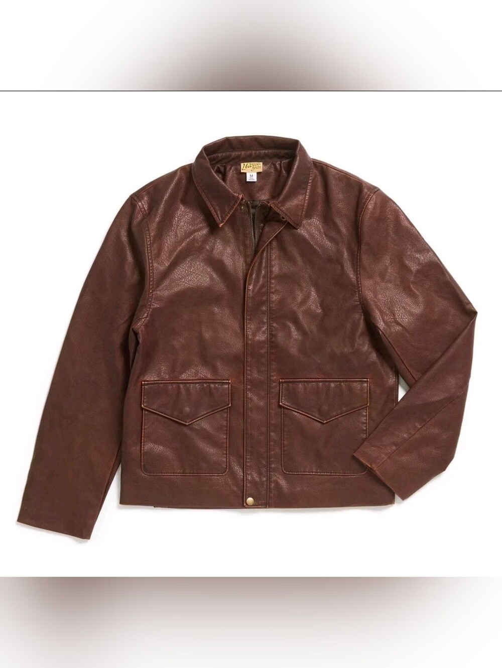 Disney Indiana Jones Brown Leather Bomber Jacket - Picture 2 of 4